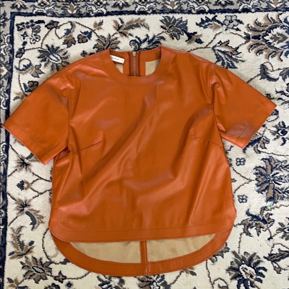 Cedric Charlier Faux Leather Top